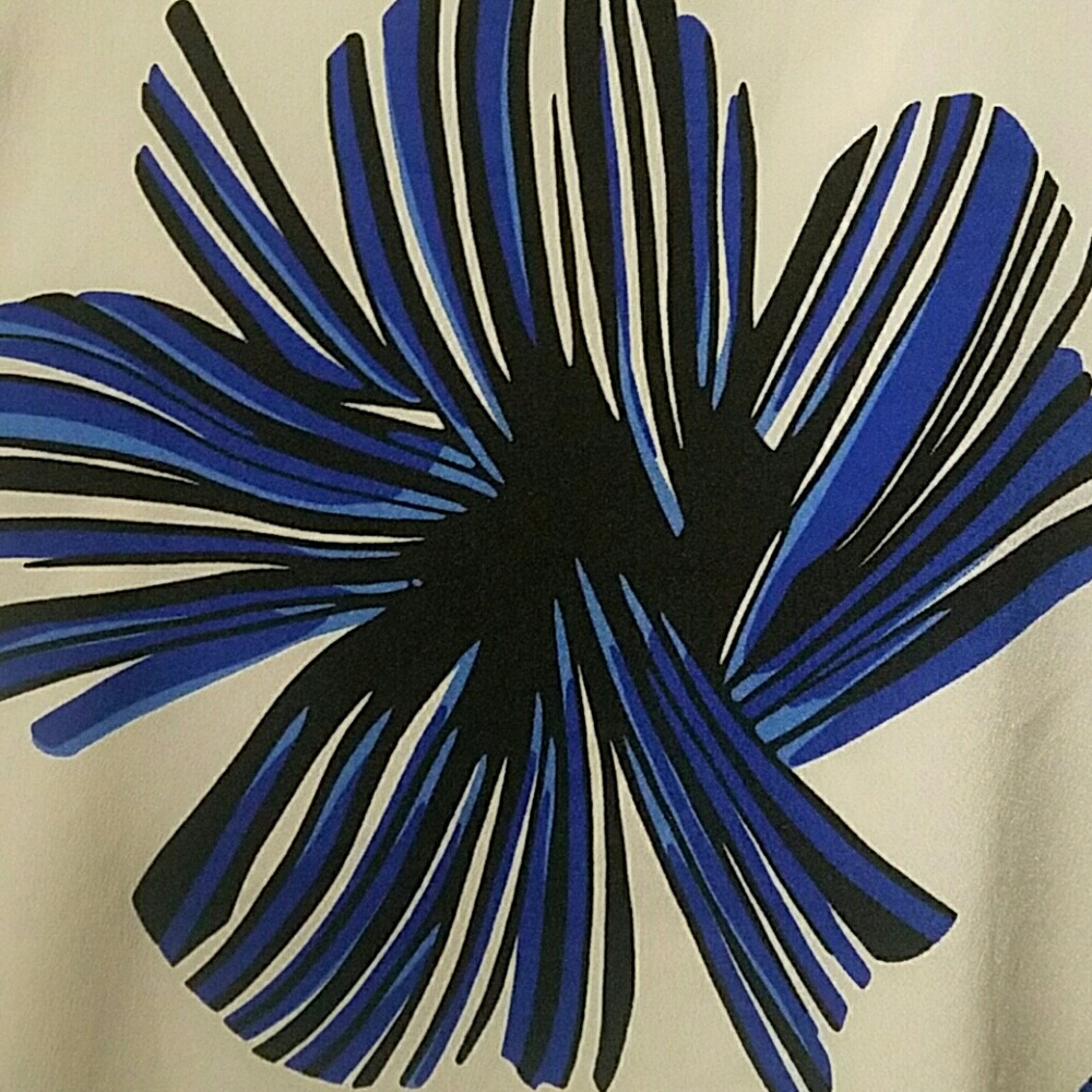 Blue black & white high neck tank